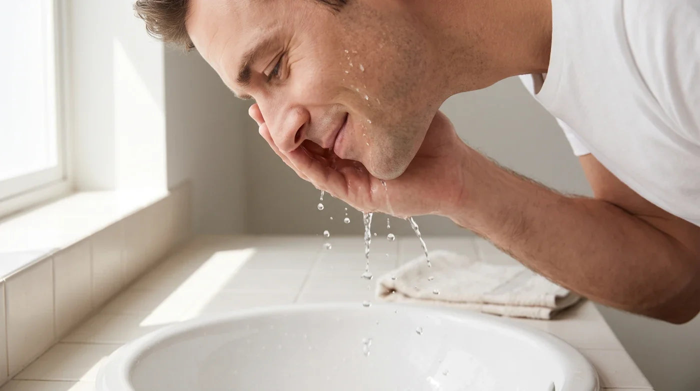 A smooth, close shave in progress with a cartridge razor