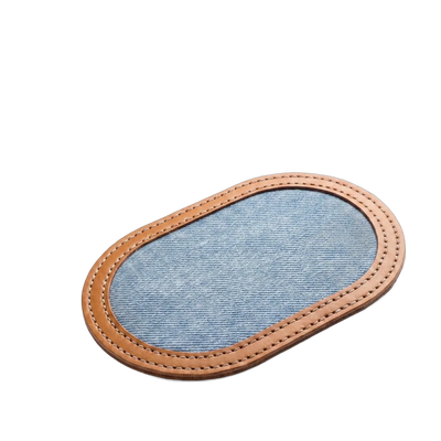 The Razor Strop in denim and leather